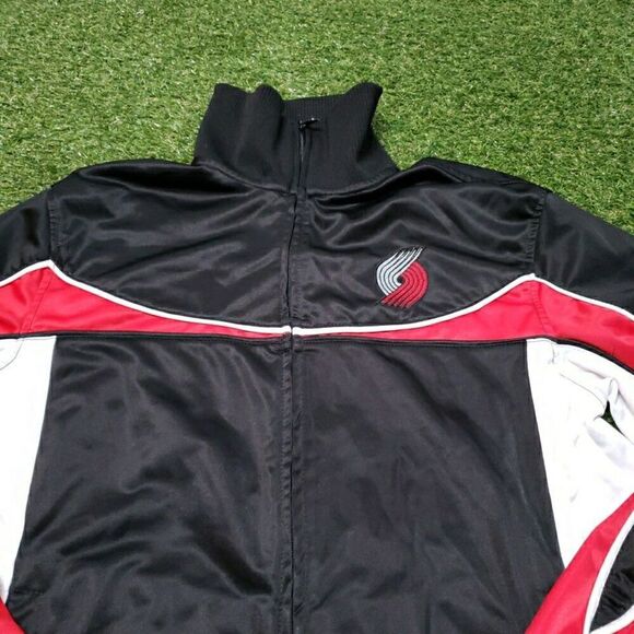Portland Trail Blazers Mens Red Large NBA Full Zip Warm Up Sports 4800 - Picture 4 of 9